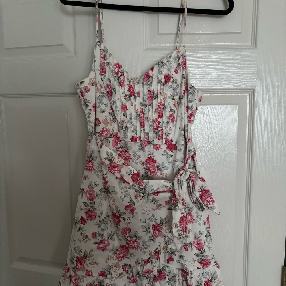 Princess Polly Floral Mini Dress - Pink and White